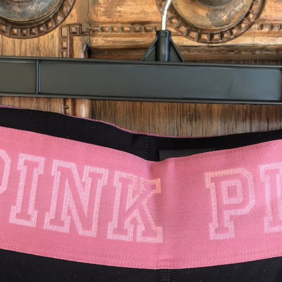 ❤️Black & Pink Flat Waist Cotton Yoga Leggings ❤️ - Picture 3 of 5